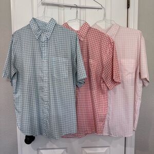 4 Huk Men's Casual Gingham Shirt - Blue, Red, Pink